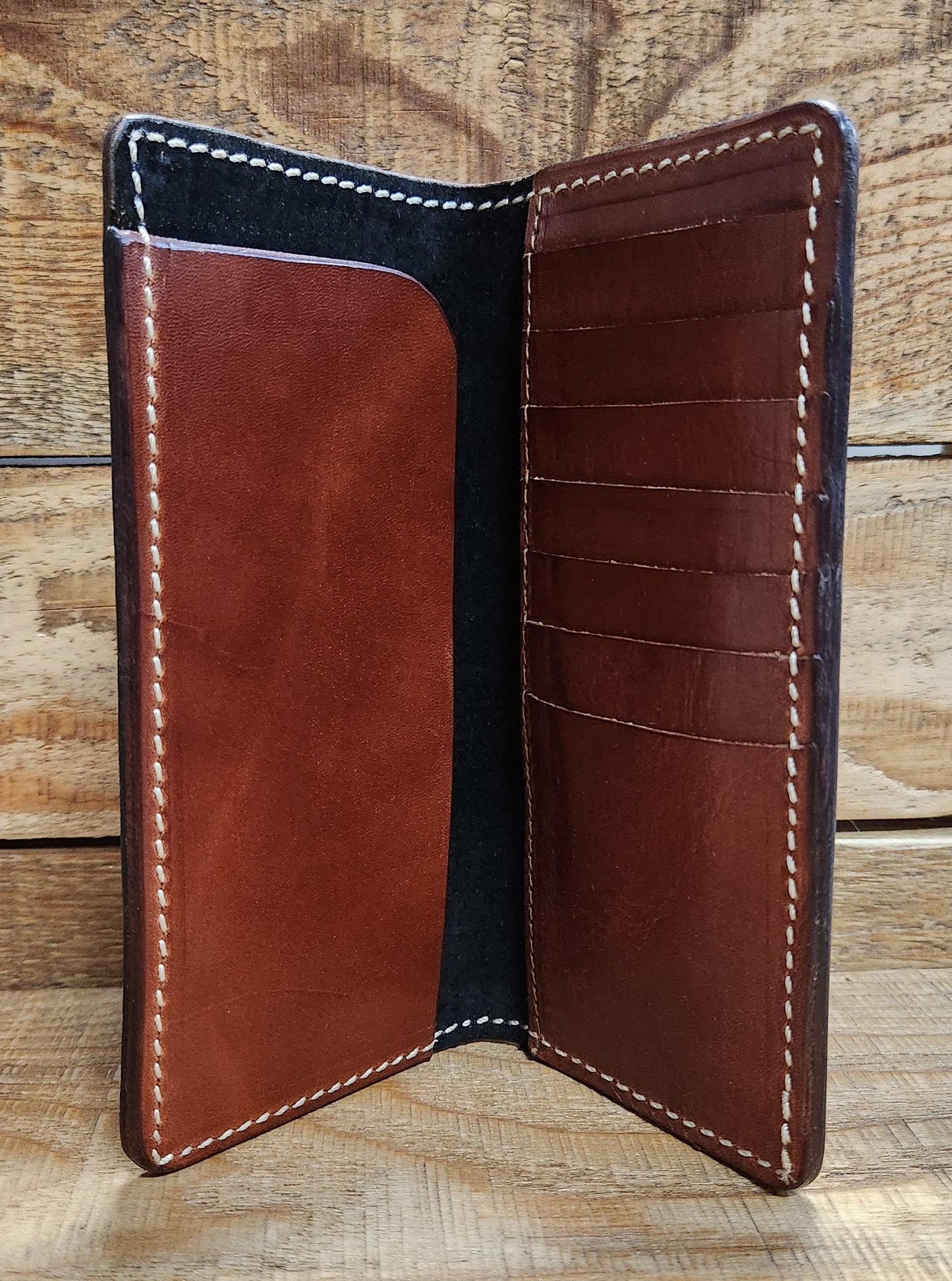 Roper Wallet with Basket Weave Tooling and Antique Finish