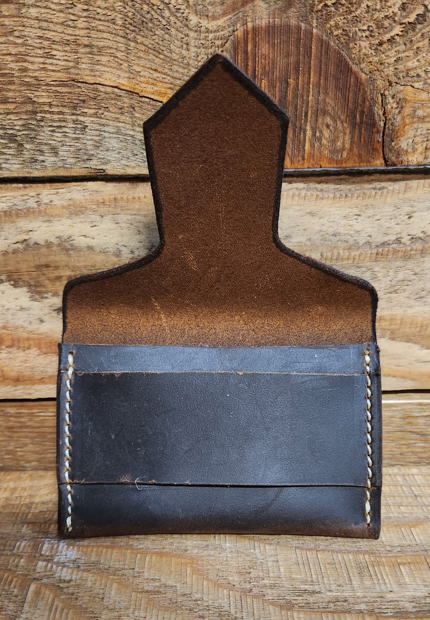 Card Wallet in Dark Brown Leather