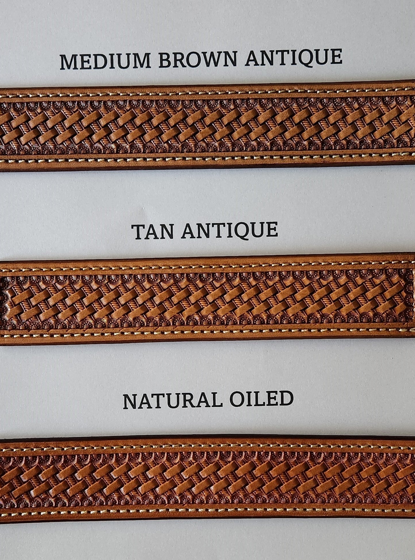 Geometric Tooled Leather Belt (WB127)