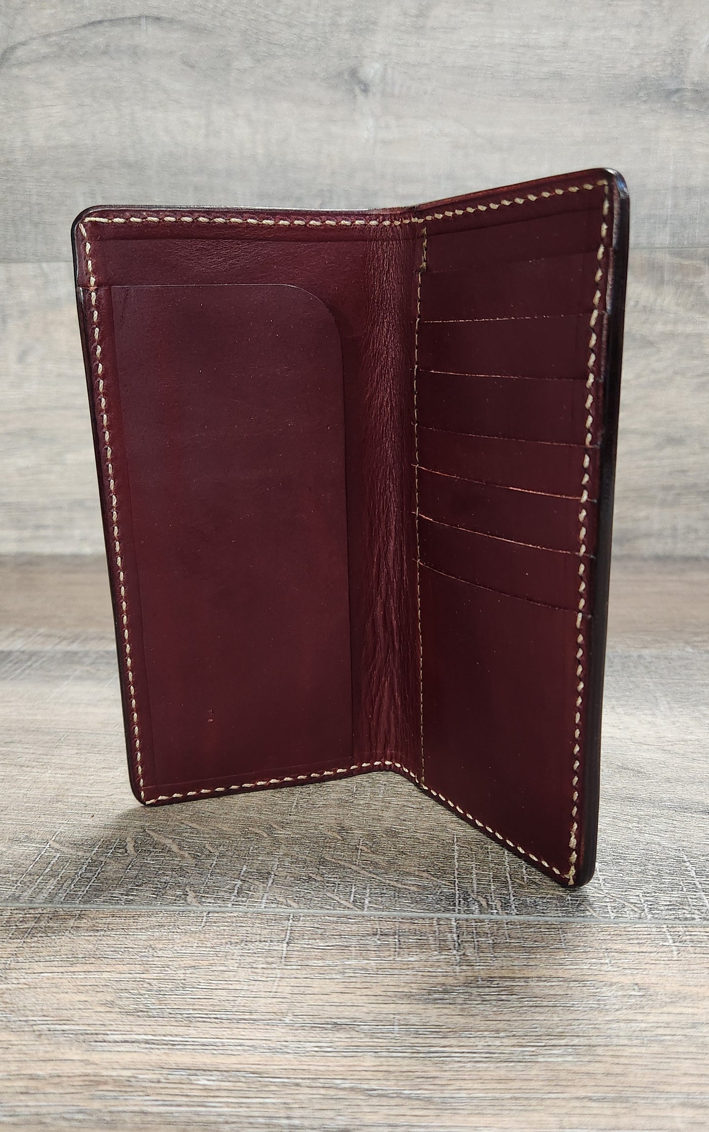 Leather Roper Wallet with Floral Tooling