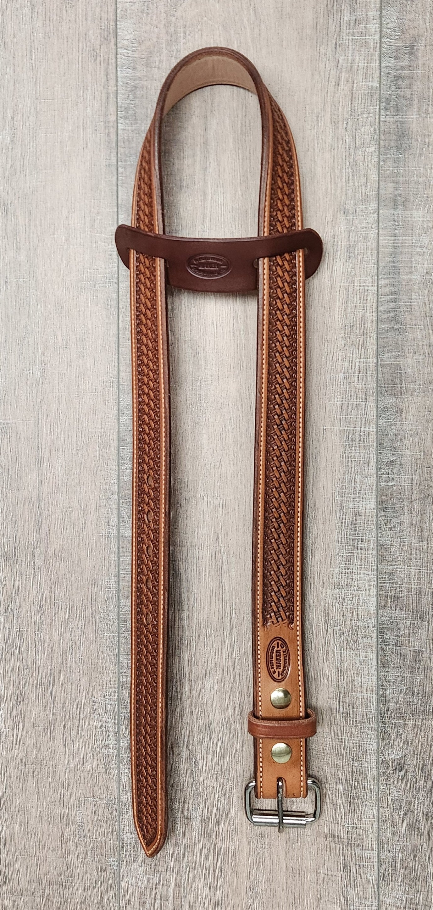 Basket Weave Belt Belt with Medium Brown Finish - Size 37
