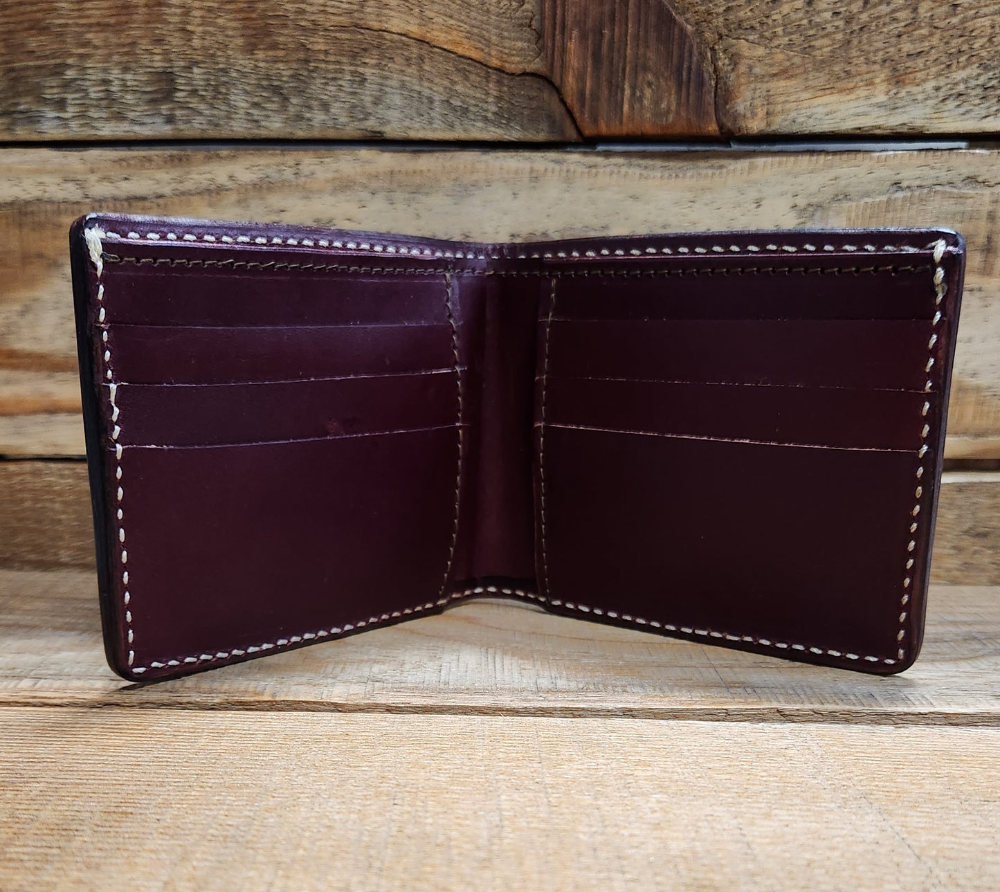 Bifold Wallet with Floral Tooling in an Antique Finish