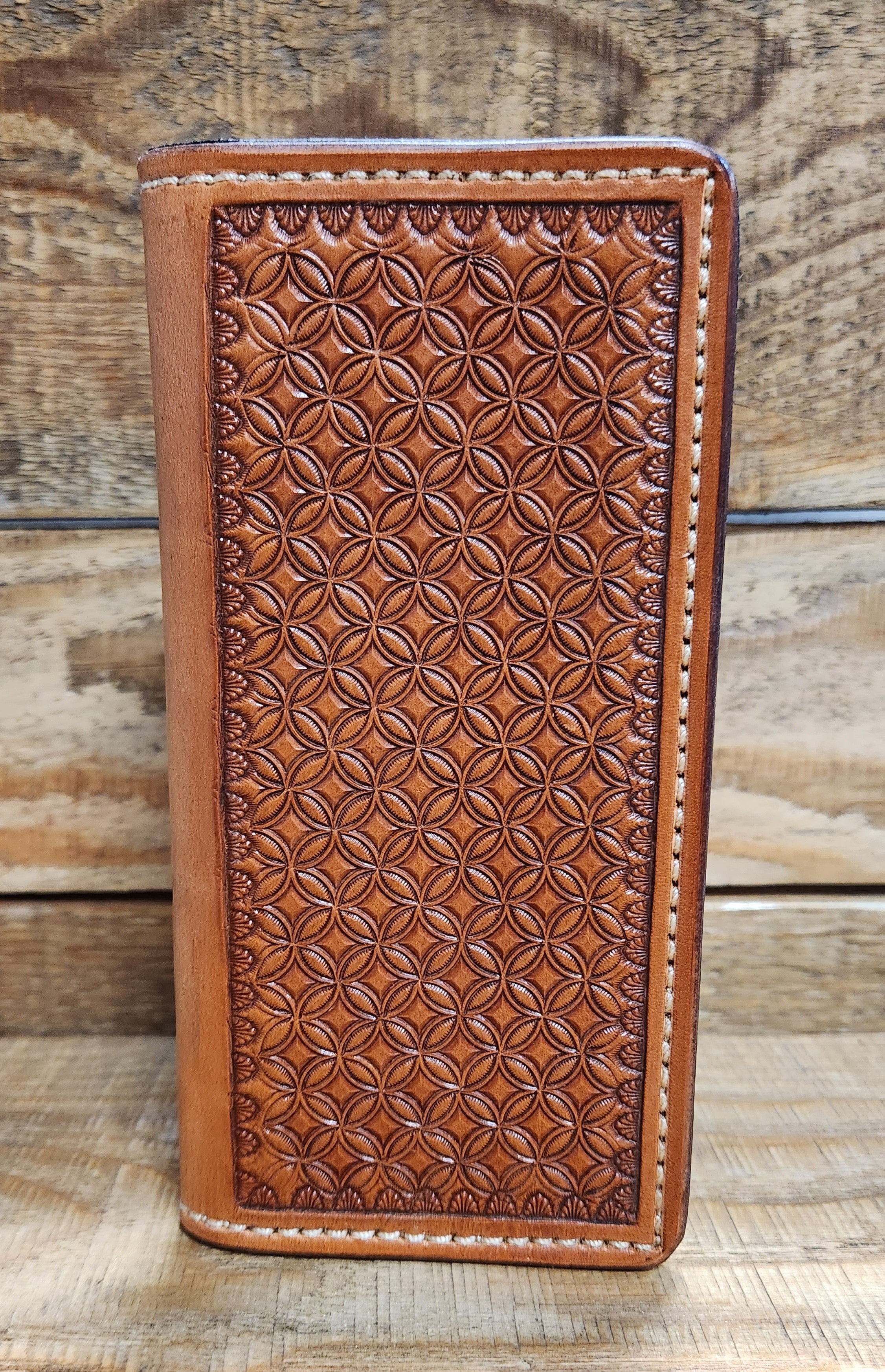 Roper Wallet with Geometric Tooling and Antique Finish – Patterson ...