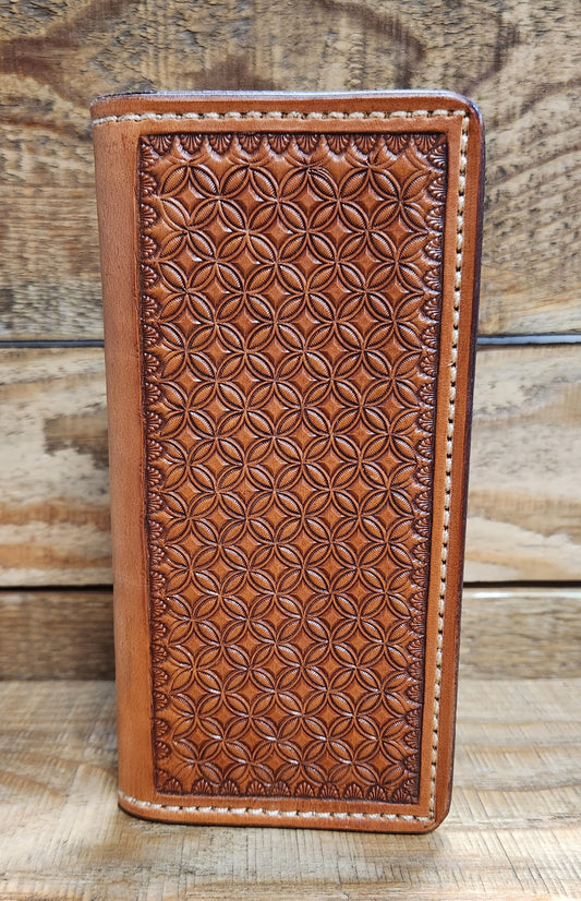 Roper Wallet with Geometric Tooling and Antique Finish