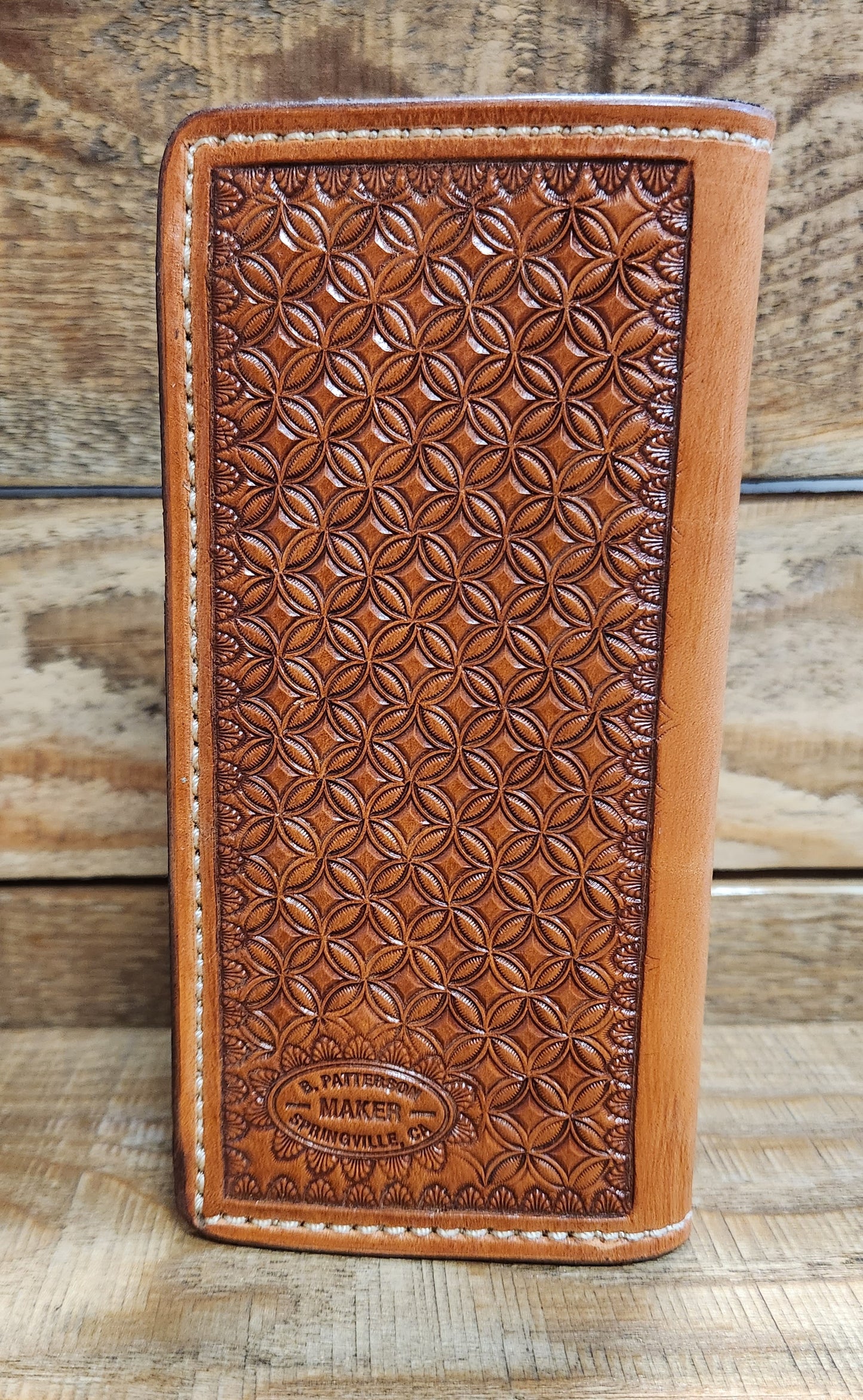Roper Wallet with Geometric Tooling and Antique Finish – Patterson ...