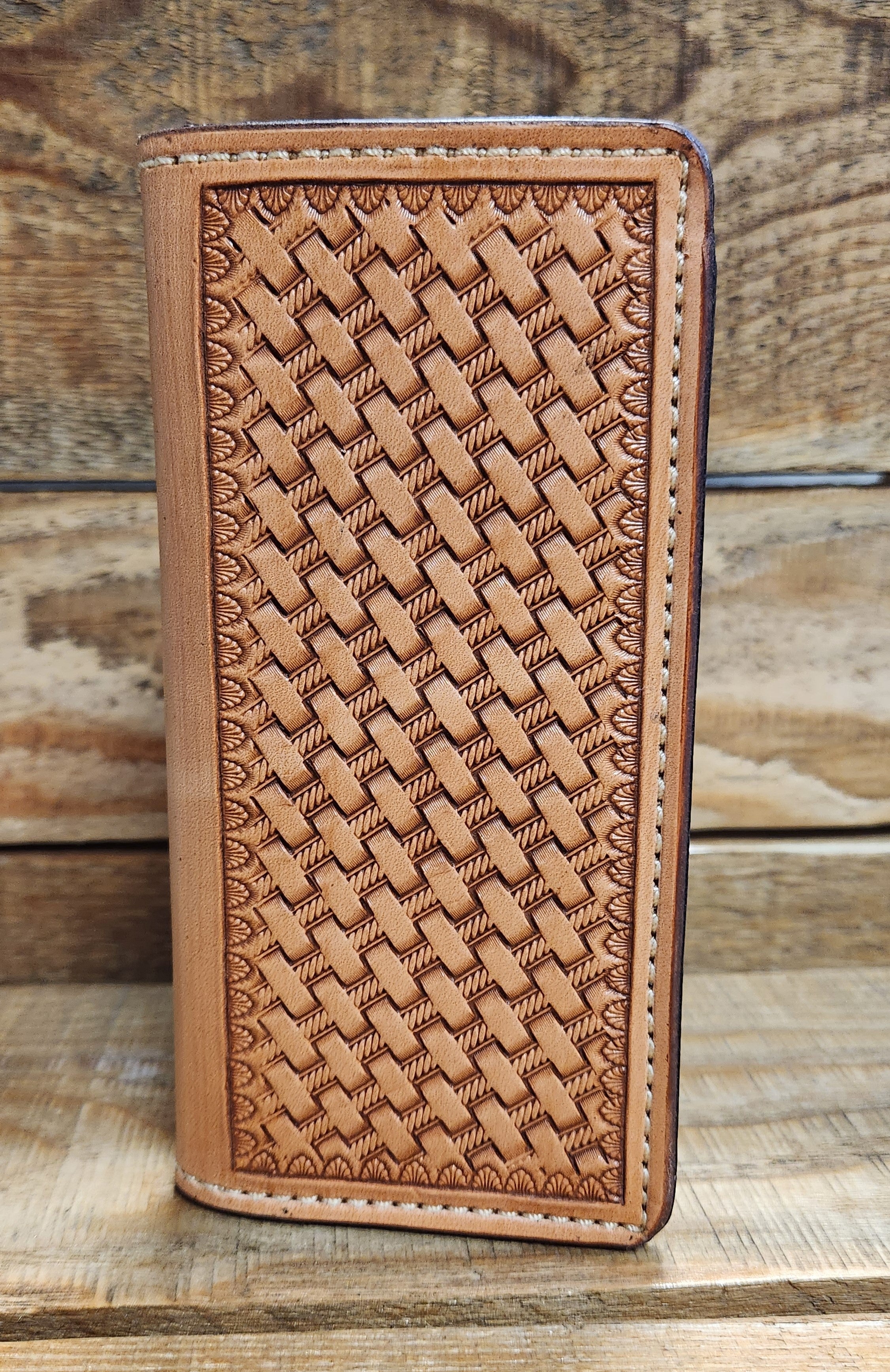 Roper Wallet with Basket Weave Tooling and Antique Finish – Patterson ...