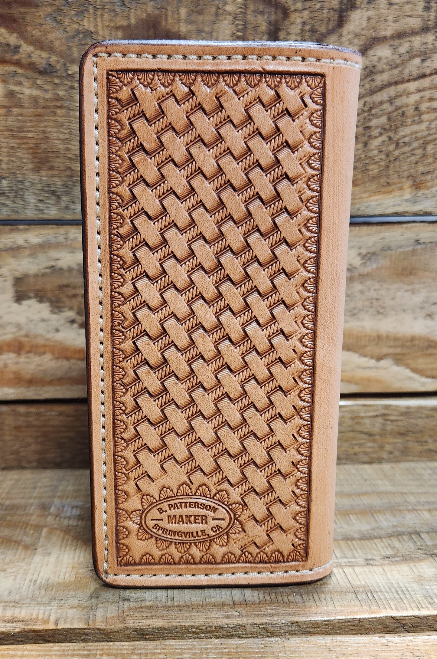 Roper Wallet with Basket Weave Tooling and Antique Finish – Patterson ...