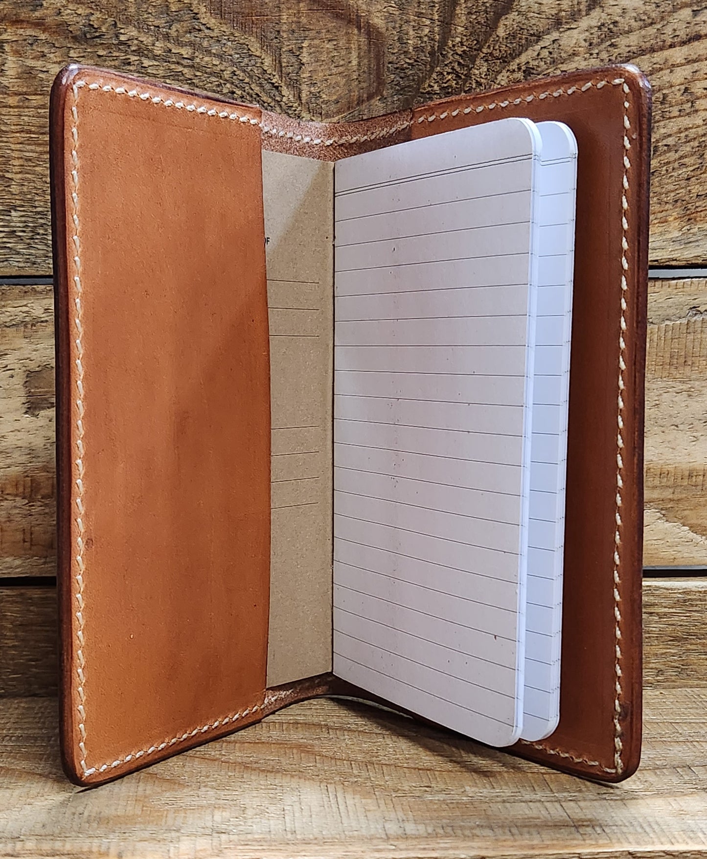 Field Notebook \ Tally Book Cover with Geometric Tooling in an Antique Finish