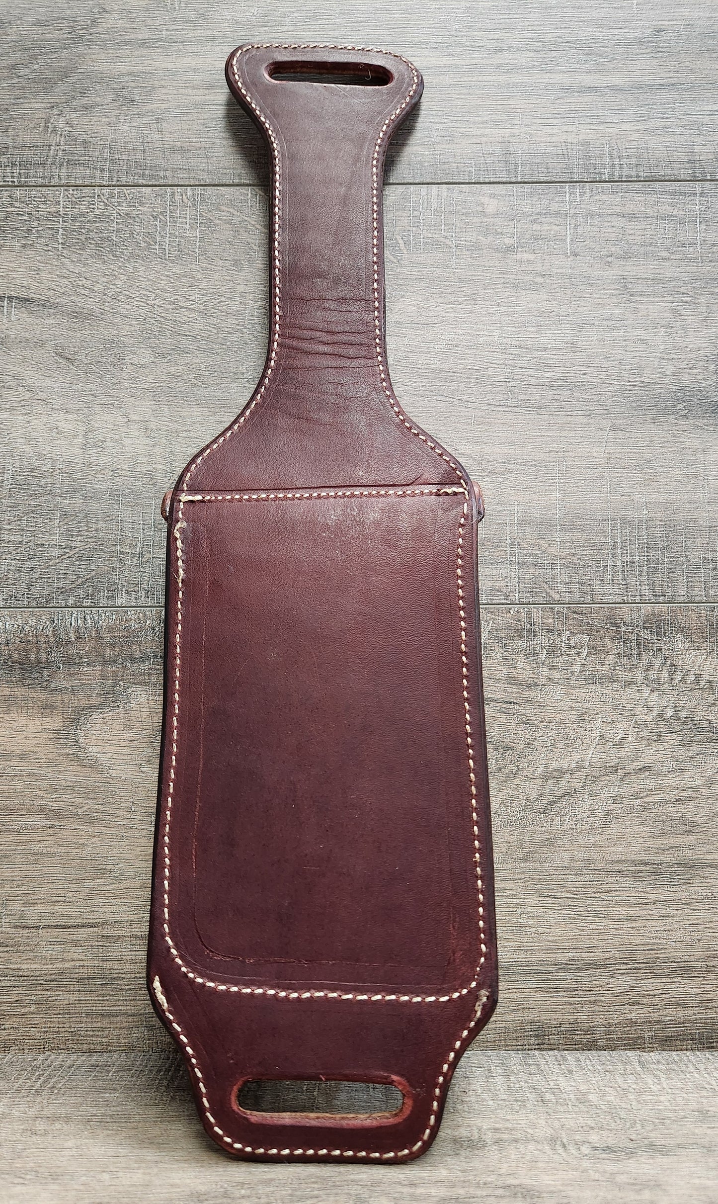 Leather Cell Phone/ Utility Case for Saddle with Seashell Tooling in a Brown Finish