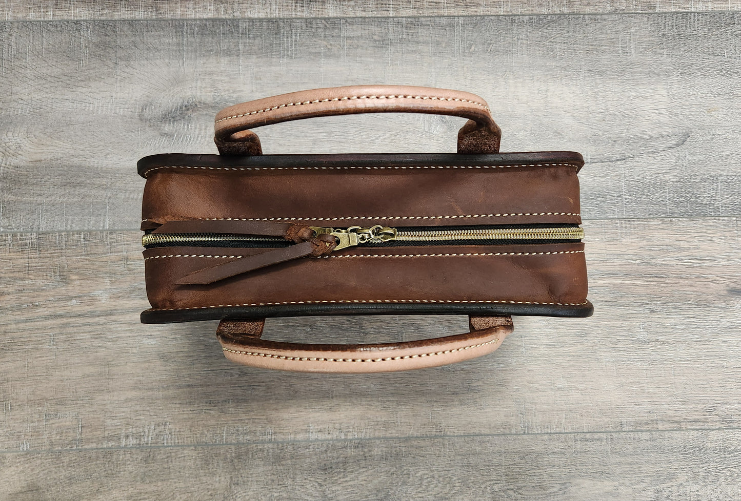 Floral Tooled Leather Padded Case in Tan Finish