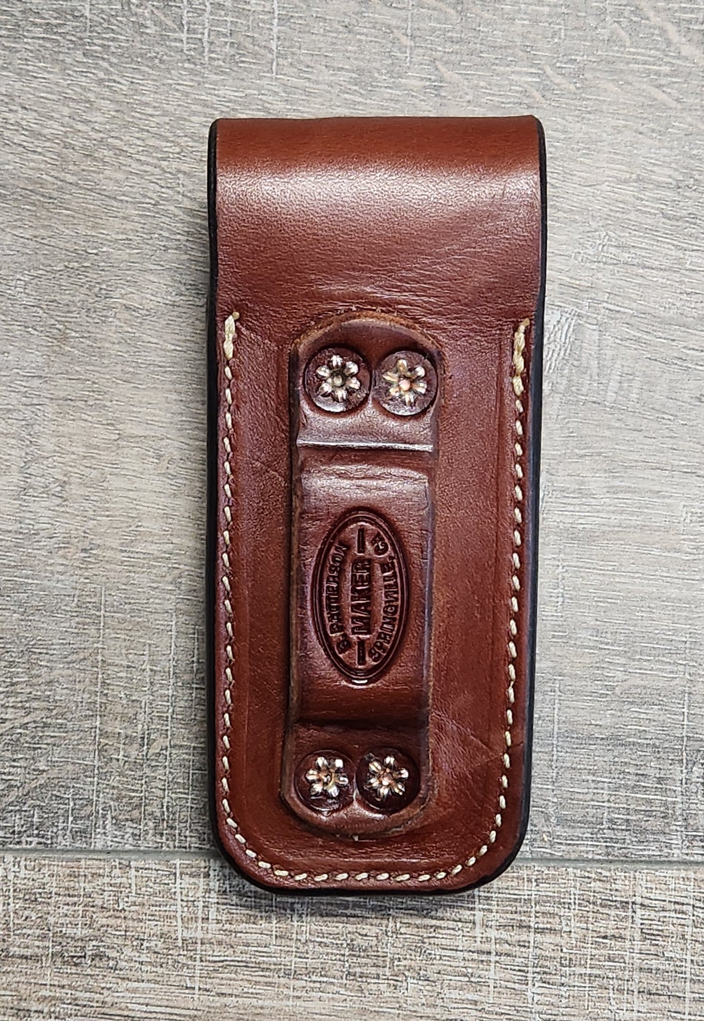 Leather Knife Case for Model 110 Folding Knife Plain Brown Finish