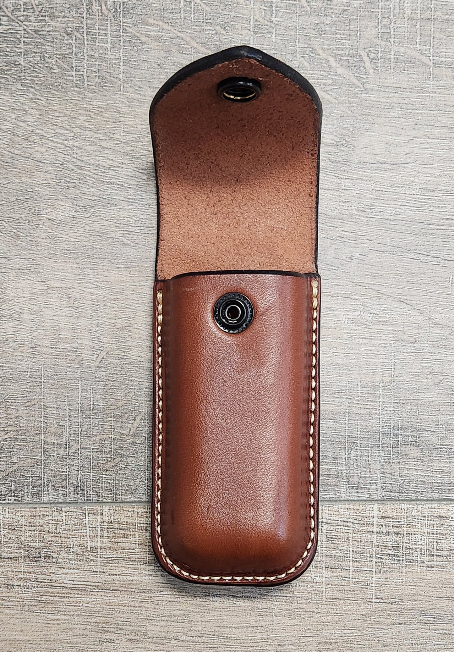 Leather Knife Case for Model 110 Folding Knife Plain Brown Finish