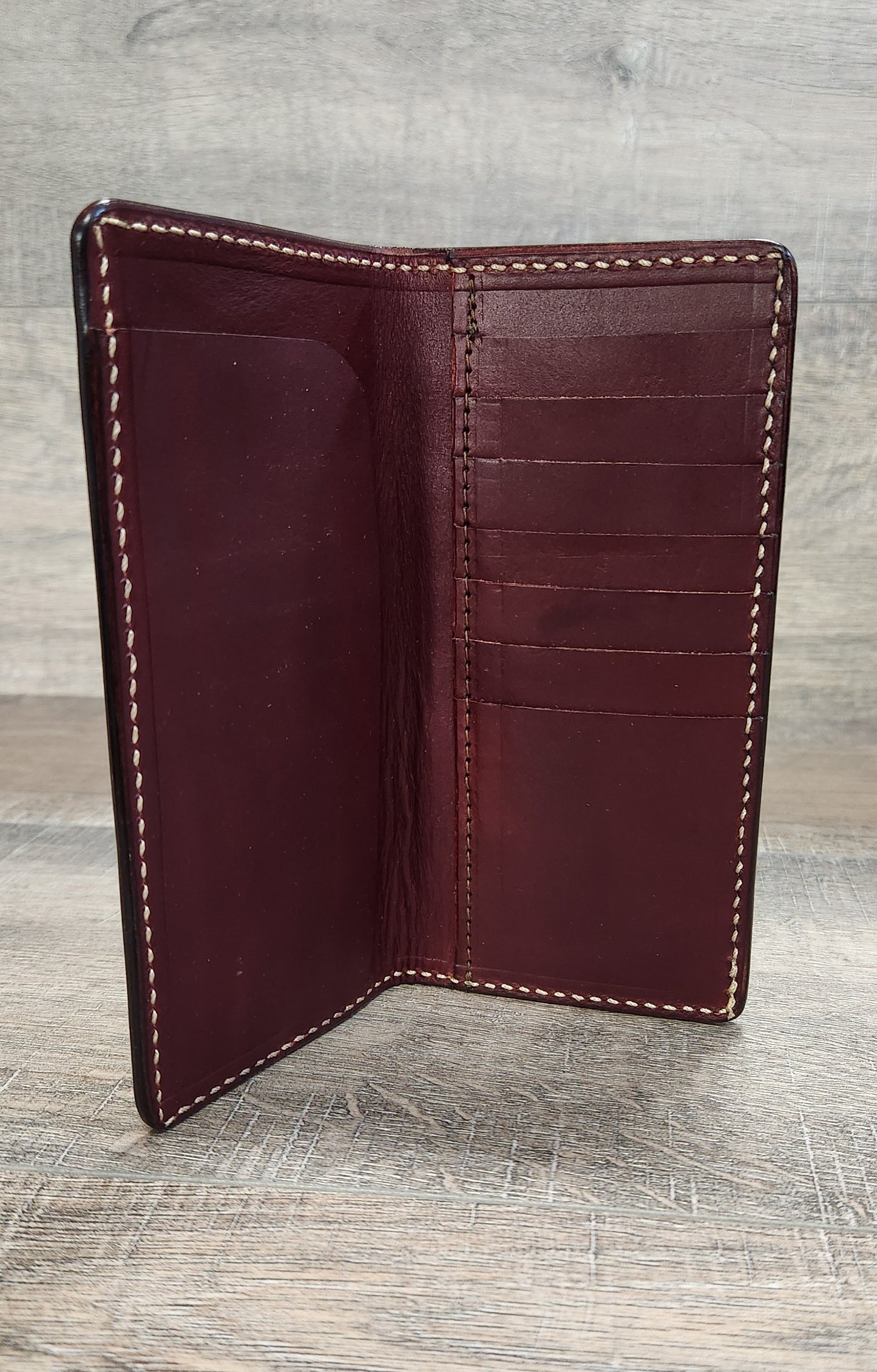 Leather Roper Wallet with Floral Tooling