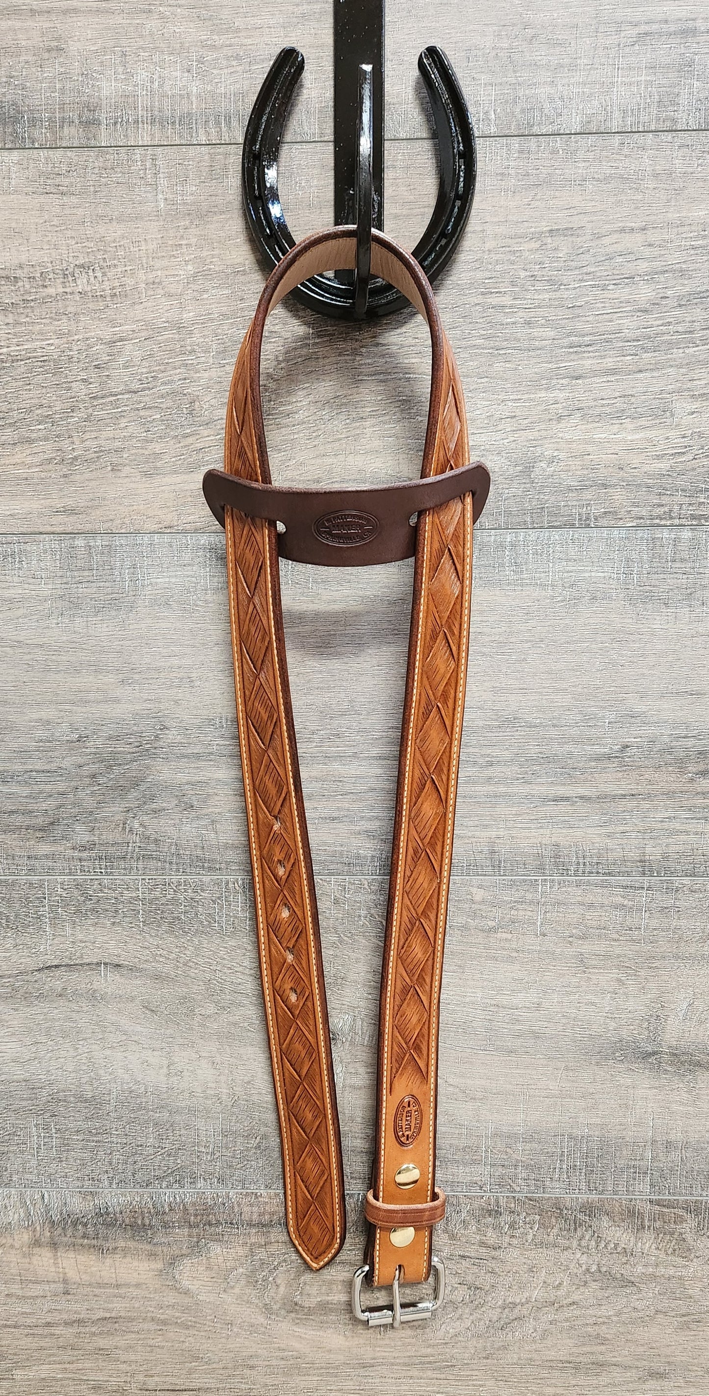 Basket Weave Belt with Tan Finish - Size 37