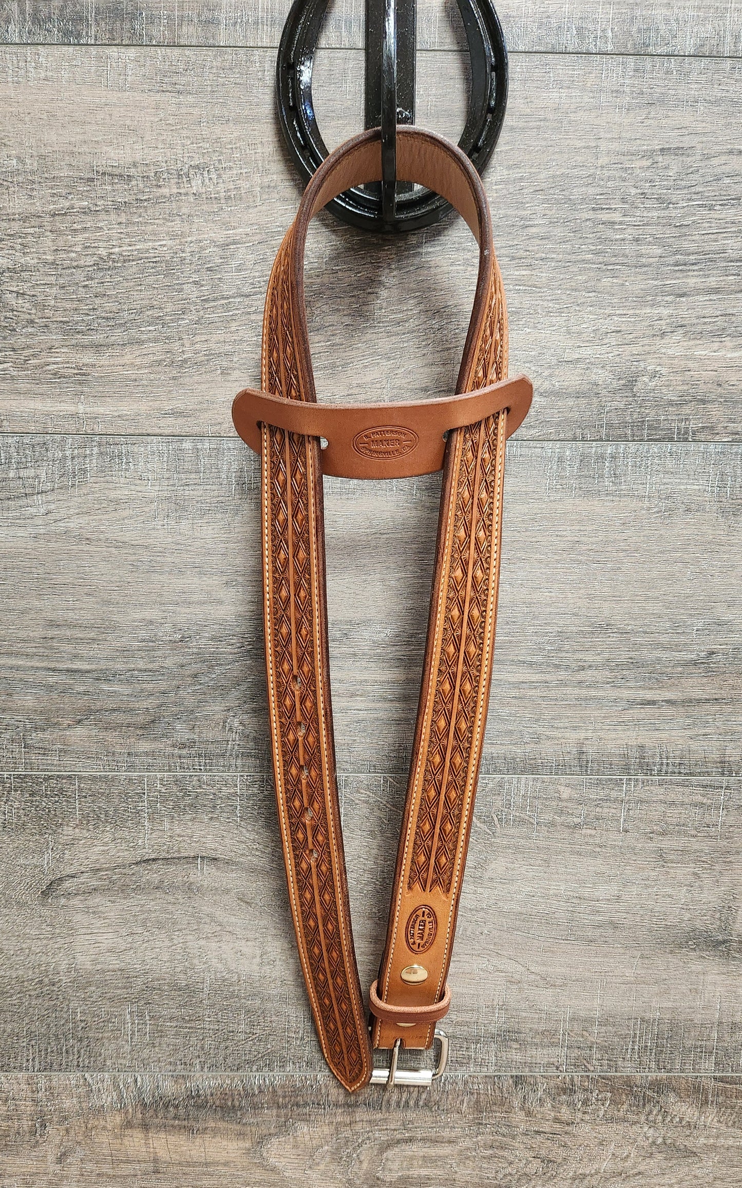 Geometric Tooled Leather Belt (WB156)