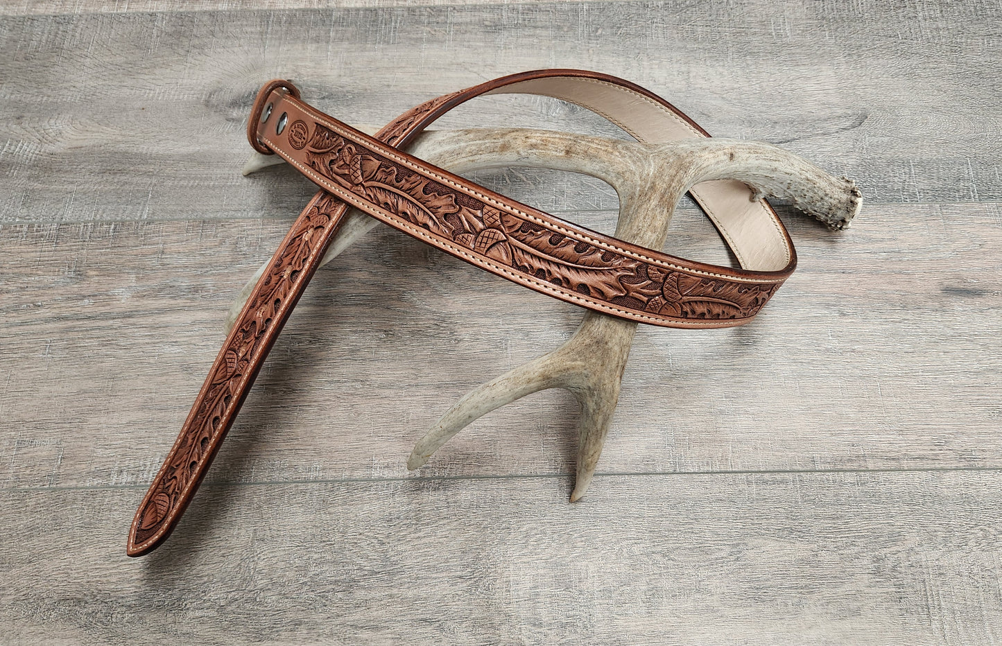 Floral Tooled Leather Belt (WB170)