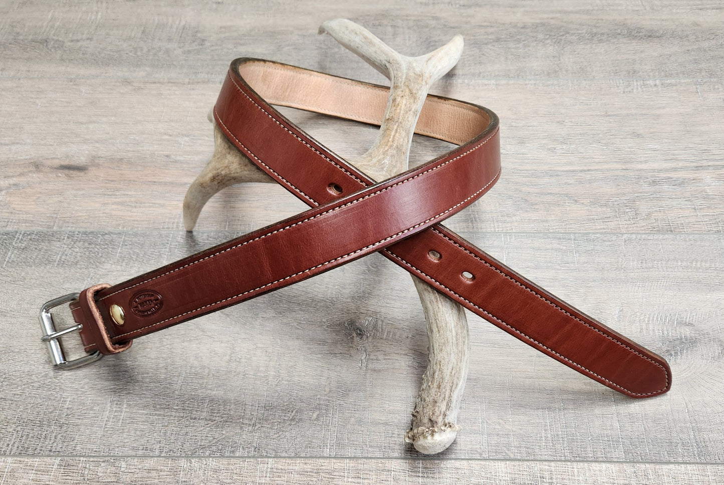 Plain Work Belt with Brown Finish - Size 40